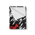 thumbnail image 2 of Lobster Soft Flannel Fleece Throw Blanket, Ocean Fauna Theme Group of Lobsters as Silhouette Shapes Pattern, Cozy Plush for Indoor and Outdoor Use, 50" x 70", Vermilion White, by Ambesonne, 2 of 6