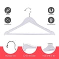 thumbnail image 4 of Quality Wooden Suit Hangers with Non Slip Pants Bar, Smooth Finish Solid Wood Coat Hanger with Swivel Hook, Jacket, Pant, Dress Clothes Hangers (White, 80), 4 of 6