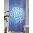 thumbnail image 4 of Sheer Curtains 96 Inches Long, Boho Flowers Semi Sheer Curtains Light Filtering Window Treatment, Blue Floral Bohemian Vintage Country Privacy Voile Drapes for Living Room Bedroom 52x96 Inch, 4 of 7