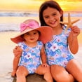 thumbnail image 4 of Grblisyd Girls Swimsuit Flutter Sleeve Hawaiian One Piece Bathing Suit Crew Neck Girls'Swimwear 10Y, 4 of 6