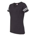 thumbnail image 2 of Fine Jersey V-Neck Short Sleeve Footbal T-Shirt for Women , White Vintage Smoke , L, 2 of 5