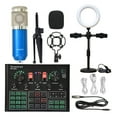 thumbnail image 1 of Microphone Ring Fill Light Tripod Mic Kit With Live Sound Card Wireless Karaoke Professional Studio Condenser Microphone ,Easy to Use, 1 of 7