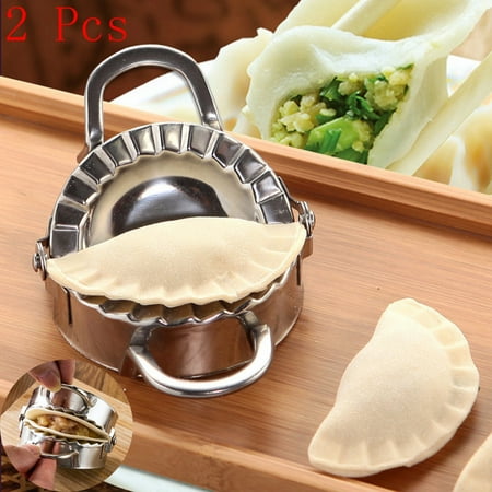 

〖Jisuan〗Kitchen Convenience Tools Maker 2Pcs Dumpling Steel Wraper Dough Tools Stainless Dumpling Mould