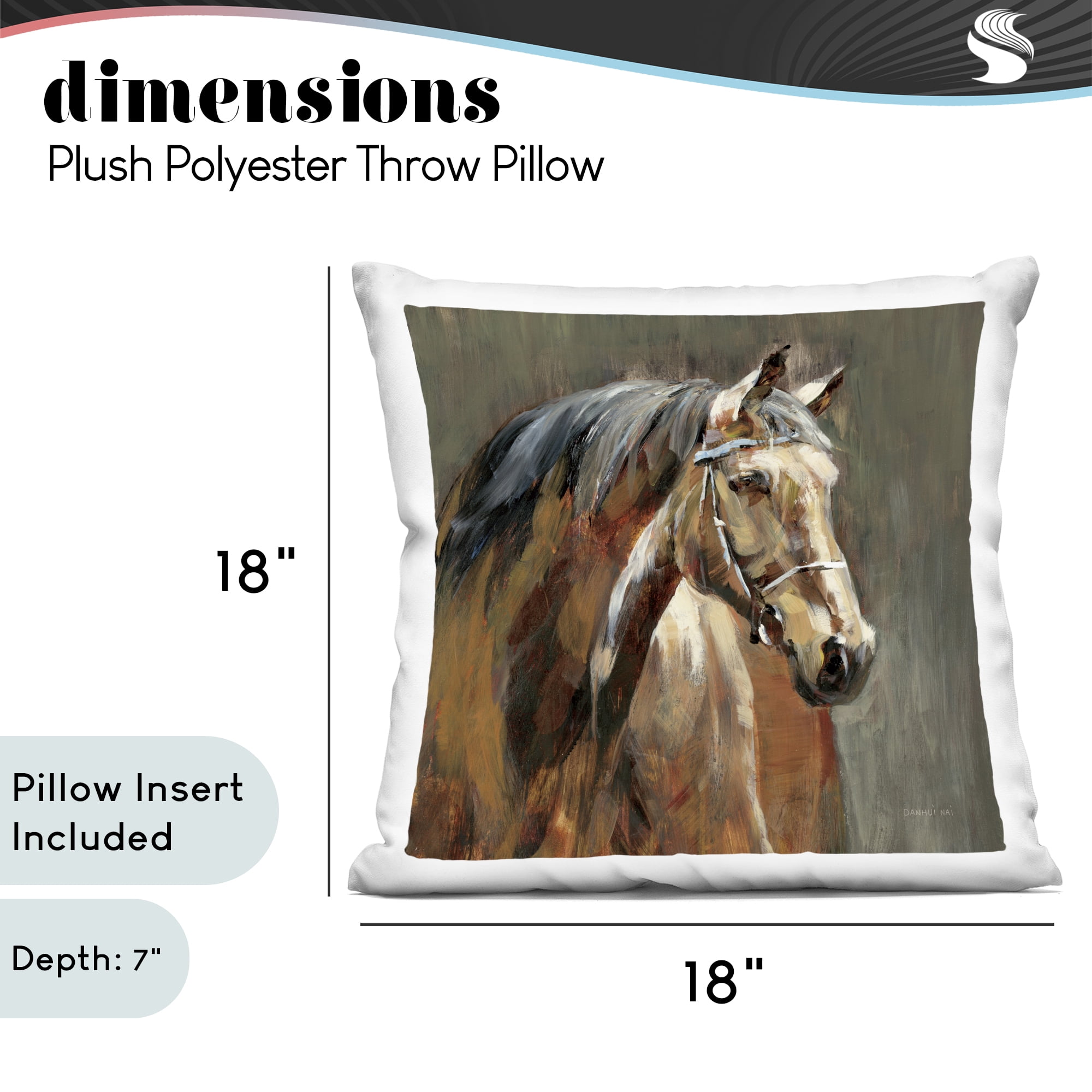 Stupell Industries Horse in Stable at Dusk Decorative Printed Throw Pillow, design by Danhui Nai, 18 x 7 x 18