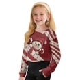 thumbnail image 5 of Xoenoiee Christmas Snowman Candy Print Girls Crew Neck Long Sleeve Cropped Sweatshirts Xmas Loose Fit Pullover Tops Winter Fall Clothes, 9-10 Years, 5 of 7