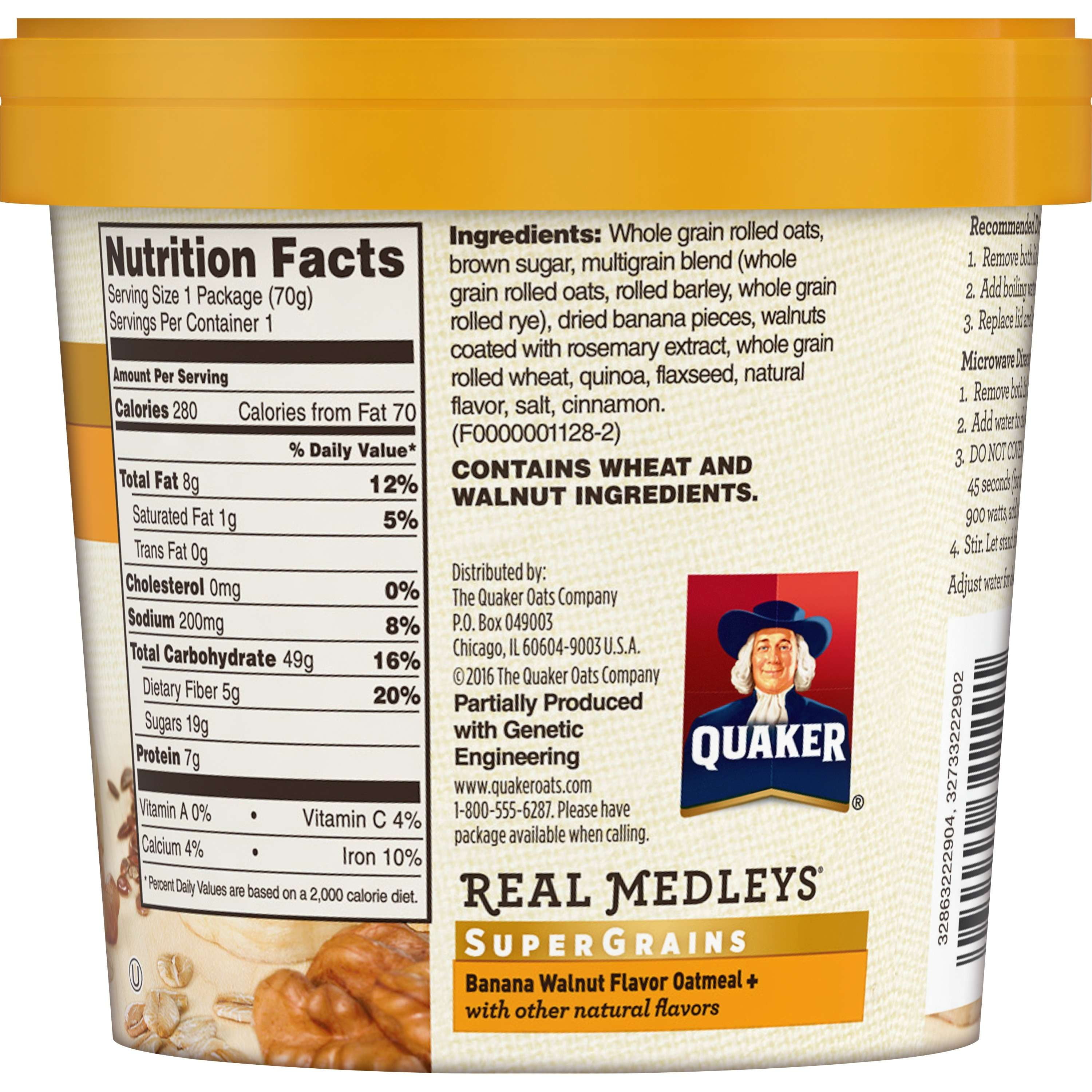 Quaker Oats Oatmeal Nutrition Label – Runners High Nutrition