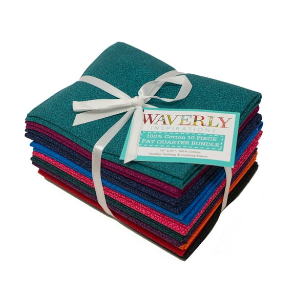 Waverly Inspirations 100% Cotton, Sewing & Crafting, Jewel Fabric Bundle, 21 x 18, 10Pcs
