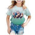 thumbnail image 4 of FhsagQ T Shirts for Girls 10-12 Graphic Girls Short Sleeve Tee Summer Crewneck T Shirt Casual Fit Basic Shirts Girls Shirts Size 8-9 Little Girls T Shirts Green 150, 4 of 4