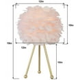 thumbnail image 2 of Maxax Pink Feather Table Lamps Set of 2, 19" Modern Feather Bedside Lamp, Gold Tripod End Table Lamps for Living Room, Bedroom, Dining Room, 2 of 6