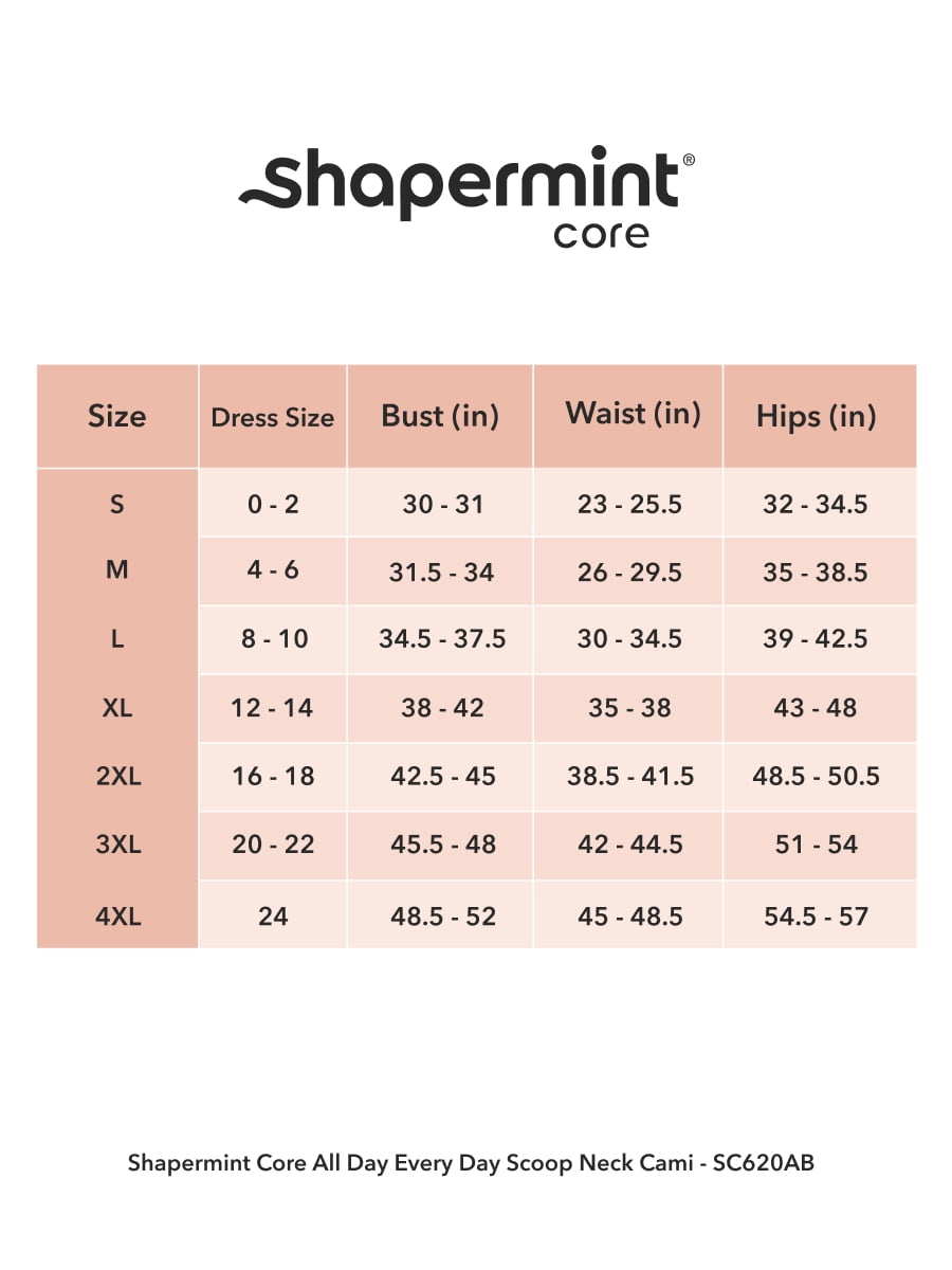 Shapermint Core Shapewear Cami for Women - Waist Shaping Tank, Seamless Light Support, Sizes S–4XL