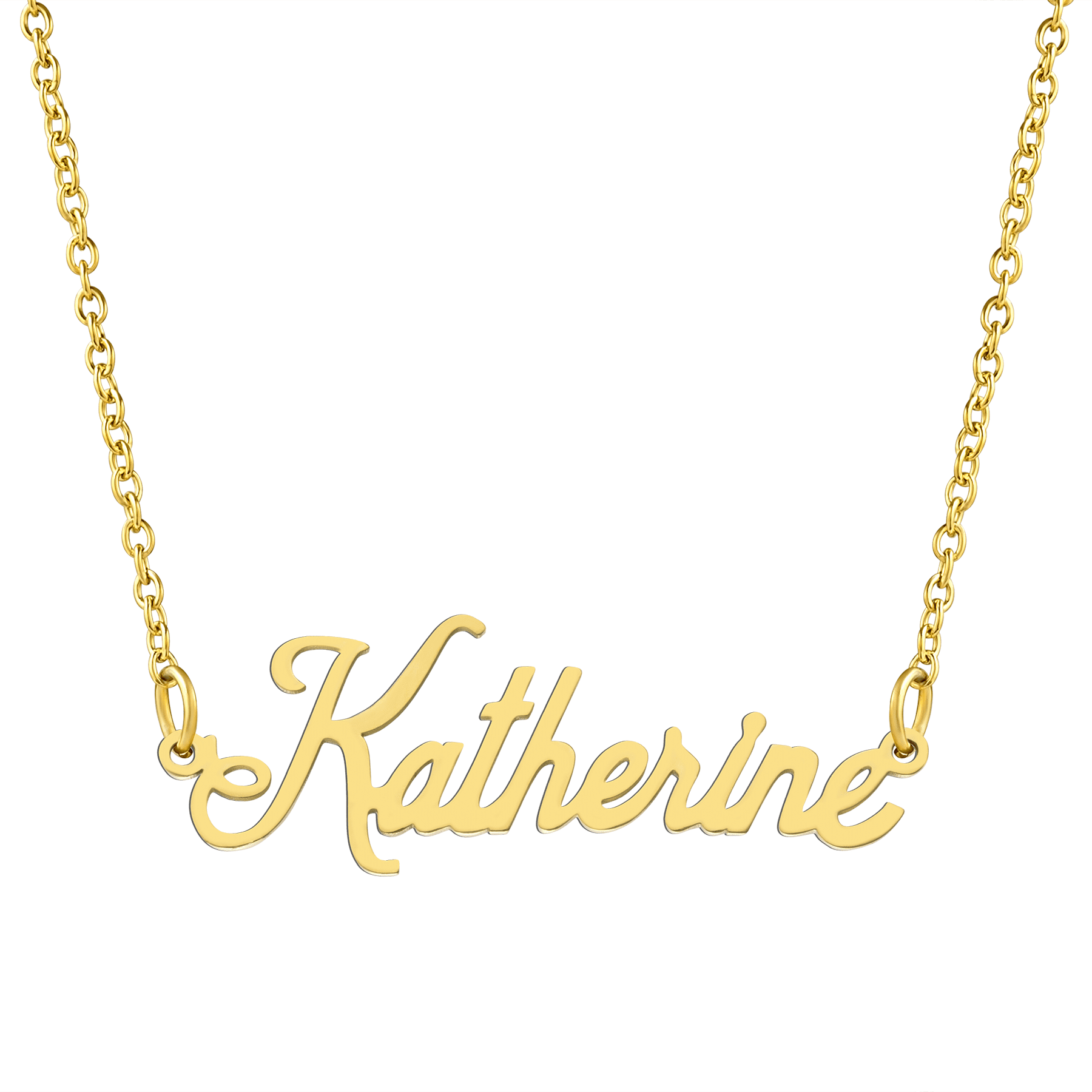 18K Gold PlatedDesigner Custom Made Wedding Gifts Name Necklace KATHY 
