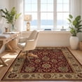 thumbnail image 3 of Design&I 8'x10' Ultra Soft Area Rug, Beige Burgundy Elegance with Timeless Floral Motifs Intricate Garden Design Ornate Fluffy Washable Non Shedding for Bedroom Living Room Under Sectional, 3 of 3