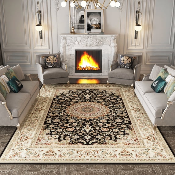 5' x 8' / 7' x 10' Luxury Ultra Soft Fluffy Area Rugs, Washable Floor Carpet Rugs for Dining Room,Bedroom,Living Room ,Vintage Large Sizes Indoor Outdoor Entry Area Rugs