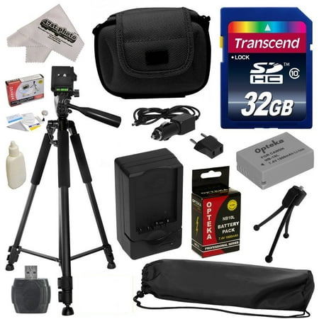 Best Value Kit for Canon PowerShot G1X G16 G15 SX50HS SX40HS SX50 SX40 HS Digital Camera with 32GB SDHC Card, Reader, Opteka NB-10L 1800mAh Battery, Case, Tripod, Cleaning