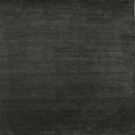 Ahgly Company Indoor Square Contemporary Charcoal Black Abstract Area Rugs, 4' Square