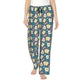 thumbnail image 1 of Fotbe Eggs Toast Bacon And Arugula Pantalones de Pijama para Mujer, Pantalones de Dormir, Pantalones Pj con Cordón y Bolsillos-Small, 1 of 6