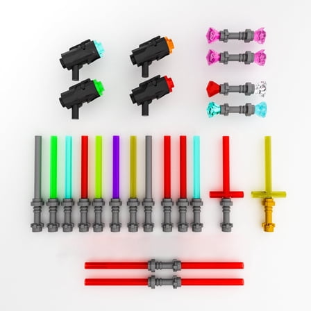 105Pcs Lightsaber Blaster Building Blocks Accessory Pack for Lego Fans, Third Party Building Accessories Compatible for Lego Mini Action Figures