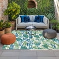 thumbnail image 2 of Palm Leaves Outdoor Rug for Patio/Deck/Porch, Non-Slip Large Area Rug 5 x 8 Ft, Green Blue Tropical Plants Summer Country Indoor Outdoor Rugs Washable Area Rugs, Reversible Camping Rug Carpet Runner, 2 of 8