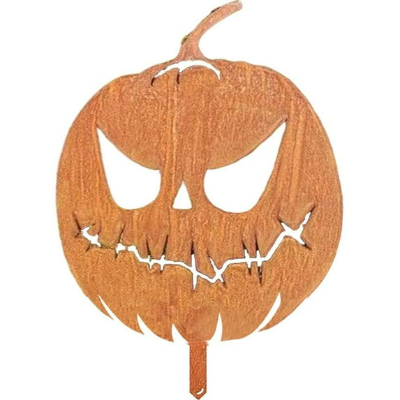 Halloween Garden Ornaments Spooky Pumpkin, Decorative Garden Metal Stakes, Outdoor Yard Accessory for Halloween Party Decor Thanks Giving Decorations-Halloween Metal Pumpkin Ornament