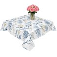 thumbnail image 2 of Blue Yellow Floral Table Cloth Waterproof Tablecloths, Spring Birds Garden Botanical Blossom Tablecloth Dining Table Cover for Kitchen Party Tabletop Outdoor, Square Tablecloth 60x60 Inch, 2 of 9