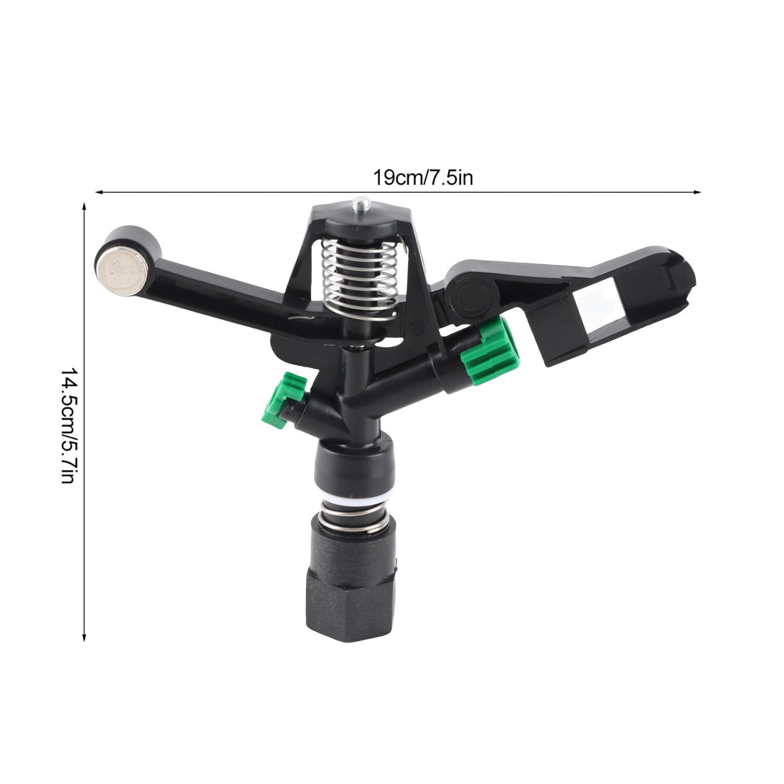 BIMZUC 5Pcs 3/4in DN20 Rotating Sprinkler Rocker Nozzle, High-Performance Garden Lawn Irrigation System for Large Area Agricultural Watering (32.8-65.6ft Spray Diameter)