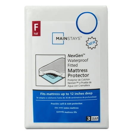 Mainstays NexGen Waterproof Fitted Mattress Protector  Full