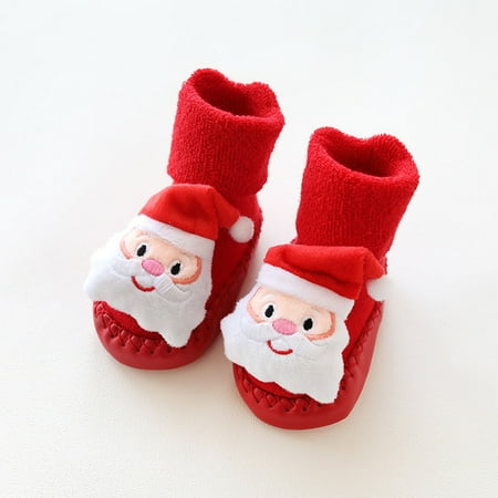 

New Year Deals Newborn Baby Boys Girls Christmas Floor Socks Anti-Slip Baby Step Socks