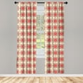 thumbnail image 3 of Ambesonne Ethnic Curtains, Blooming Mandala Flowers, Pair of 28"x84", Ruby Beige Dark Coral, 3 of 5