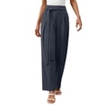 thumbnail image 2 of Pounoo Women's High Waist Tie Waist Wide Leg Pants with Belt Detail Casual Office Work Wear Lightweight Breathable Comfortable Trousers Gift, 2 of 6