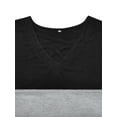 thumbnail image 4 of NISVIYA Plus Size Women Tops Loose Fit Criss Cross V Neck Sweatshirts Cozy Color Block Shirts Winter Long Sleeves Pullover, 4 of 4