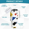 thumbnail image 2 of Yayeee 30oz Stainless Steel Tumbler with Straw and Handle Double-Wall Insulated Travel Water Bottle, Black Simple Shapes, 2 of 8