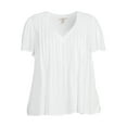 thumbnail image 5 of Terra & Sky Women's Plus Size Pintuck Blouse with Short Sleeves, 5 of 5