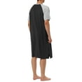 thumbnail image 3 of INSPIRE CHIC Men's Nightshirt Raglan Short Sleeve Comfy Lounge Soft Loose Nightgown 2XL Black Light Gray, 3 of 7