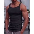 thumbnail image 5 of Men'S Square Neck Ribbed Slim Fit Sports Tank Top Black S, 5 of 9