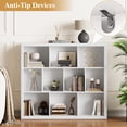 thumbnail image 4 of FANRAL 10-Cube Open Bookcase, 38" Tall Multi-Functional Storage Organizer with Reinforced Anti-Tipping Structure, Modern Display Shelf for Home Office Entryway,White Bookcase, 4 of 7