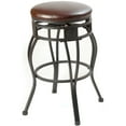 thumbnail image 4 of eHemco Swivel Metal Kitchen Counter Height Barstool with Upholstered Faux Leather Seat, 29 Inches, Black, Set of 2, 4 of 6