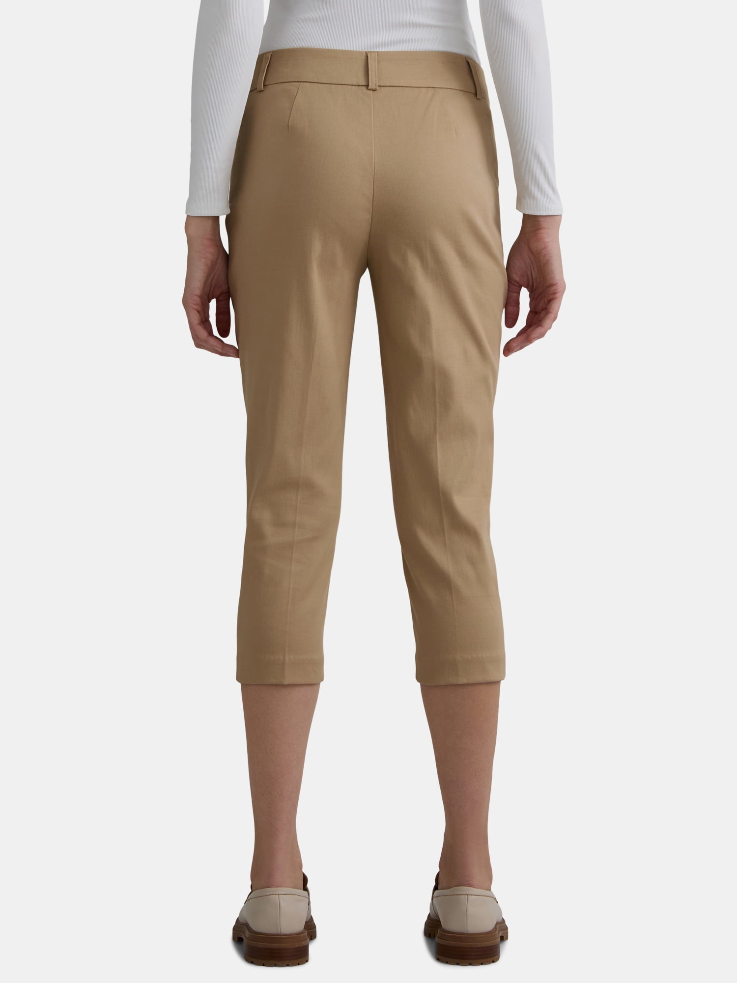 Time and Tru Women's Woven Capri Pants, Sizes 0-22