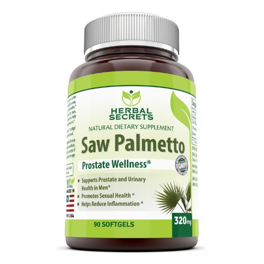 Herbal Secrets Saw Palmetto Supplement 320Mg, 90 Softgels