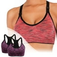 thumbnail image 2 of 2 Pack Women's High Impact Sports Bras - Seamless Yoga Running Vest with Adjustable Straps (S-XL), 2 of 6