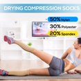 thumbnail image 6 of 6 Pairs Copper Compression Socks for Women & Men Circulation 15-20 mmhg - Better Blood Flow, Swelling, Best Support for Medical, Running, Nursing, 6 of 7
