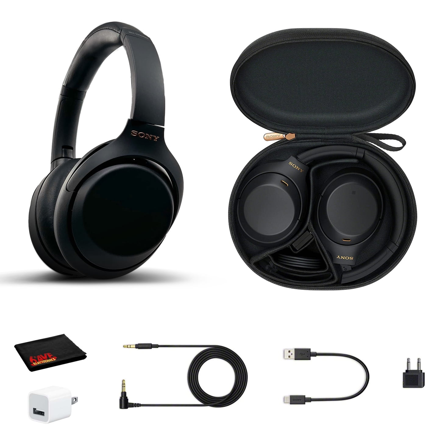 Sony WH 1000XM4 Wireless Noise Canceling Overhead Headphones Black Bundle Walmart
