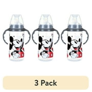 (3 pack) NUK Disney Learner Cup, Mickey Mouse, 10 oz, Soft Spout Sippy Cup, 6+ Months, Unisex