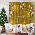 thumbnail image 3 of 60x72 Inch Shower Curtains for Bathroom, Red Green Christmas Fabric Bath Curtain Decor, Xmas Ball Snowflake Winter Waterproof Restroom Curtains Shower Set Accessories with 12 Hooks 60 Inch, 3 of 8