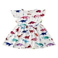 thumbnail image 1 of MesaSe Robe à Manches Courtes Bouffantes Imprimée Dinosaure pour Bébé Filles Blanc 3-4 Ans, 1 of 9