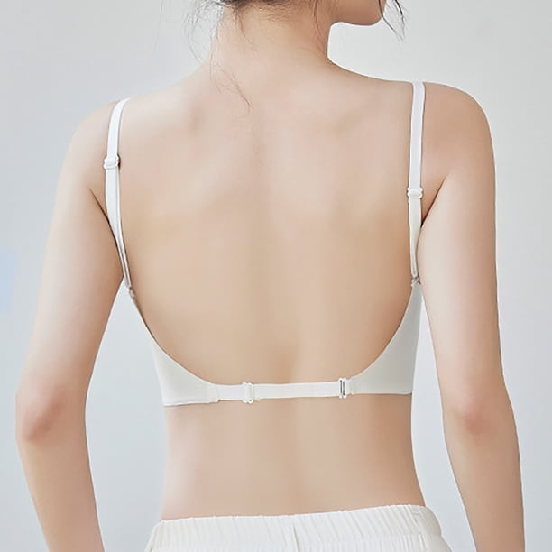 Kcodviy Women's Low Back Bra Bras To Wear with A Backless Dress Wire U  Shaped Backless Woman's Bras Bra Convertible Spaghetti Strap Womens Bras No  Underwire Seamless Sleeping Bralette - Walmart.ca