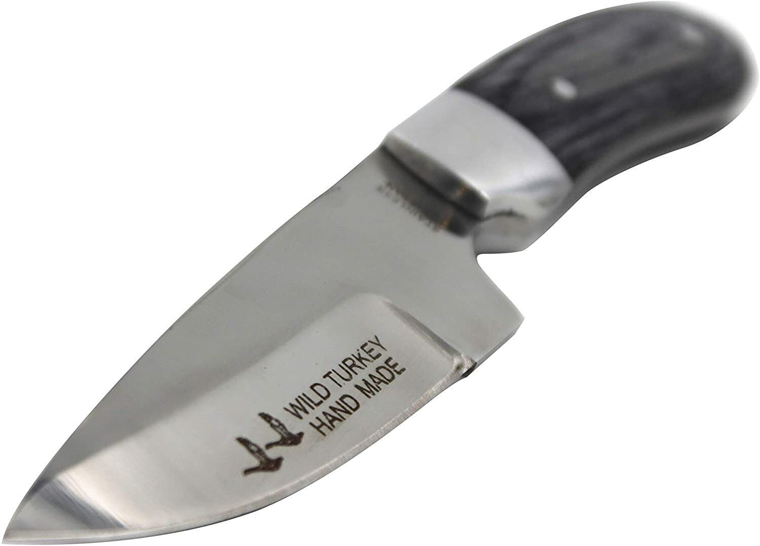 Wild Turkey Handmade Collection 7.5" Full Tang Black Wood Handle Hunting Knife