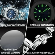 Poedagar Luxury Rose Gold Men Quartz Watch Stainless Steel Waterproof Luminous Date Fashion Watches