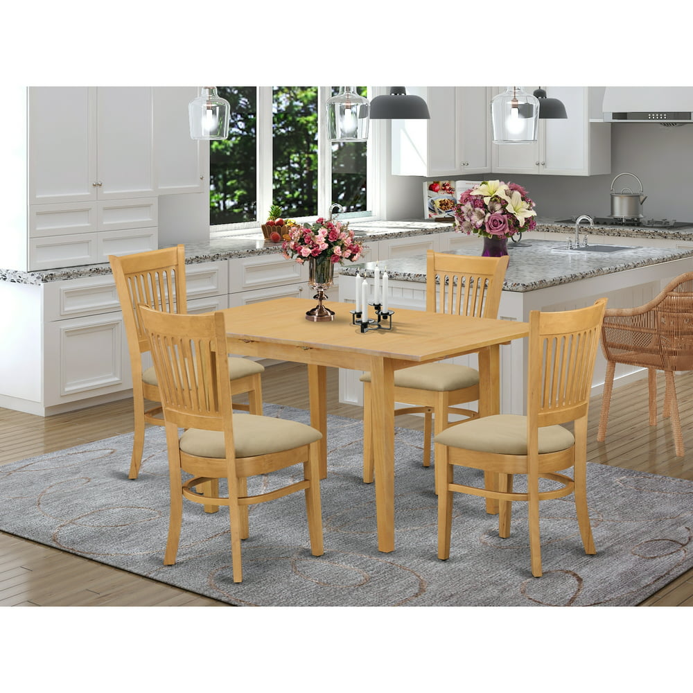 Dining Room Set - Small Dining Table And Dinette Chairs-Finish:Oak