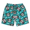 thumbnail image 3 of Uemuo Skull Cat Pattern Men's Swim Trunks Hawaiian Beach Bathing Suit Swimsuits Beach Quick-Dry Shorts with Pockets-XX-Large, 3 of 9