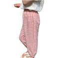 thumbnail image 7 of Odeerbi Kids Girls Plaid Jogger Pants Cotton Long Pants Kids Fashion Casual Cute Lattice Pants Sweet Elasticity Trousers Pink, 7 of 7